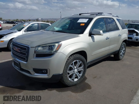 2013 GMC Acadia SLT with VIN 1GKKRSKD0DJ182197, listed as a IAAI auction lot 41925396 with 125,258 mi miles and . Bid and sale history available at carsss.com. Image 2.