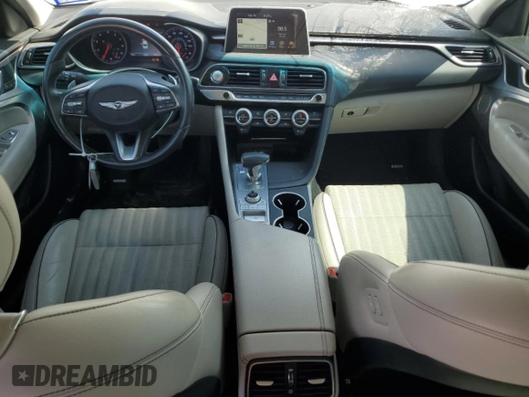 2019 Genesis G70 2.0T Advanced with VIN KMTG34LA3KU023559, listed as a Copart auction lot 75190994 with 85,073 mi miles and Non Repairable. Bid and sale history available at carsss.com. Image 8.