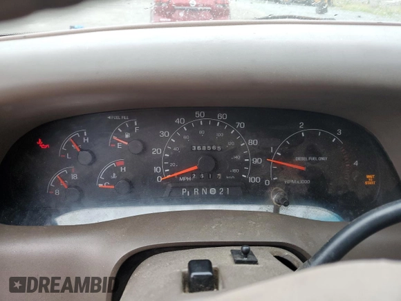 1999 Ford F-250 XL with VIN 1FTNX20FXXEA40858, listed as a Copart auction lot 63296925 with 368,565 mi miles and Salvage title. Bid and sale history available at DreamBid. Image 9.