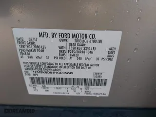 2017 Ford Explorer XLT with VIN 1FM5K8D81HGD05245, listed as a IAAI auction lot 41828547 with 104,881 mi miles. Bid and sale history available at carsss.com. Image 9.
