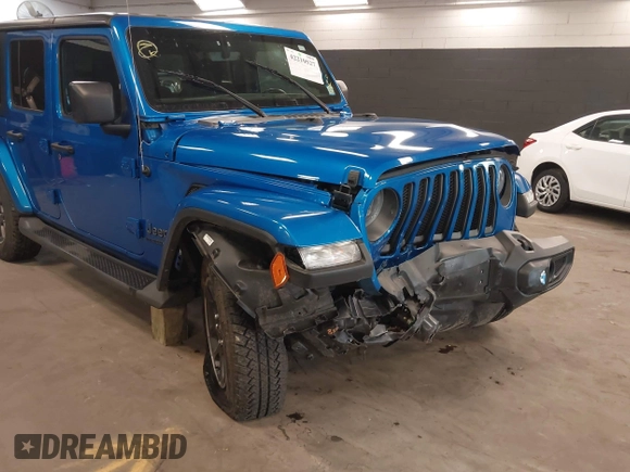 2021 Jeep Wrangler Unlimited Sport S with VIN 1C4HJXDN5MW717673, listed as a IAAI auction lot 42210527 with 35,635 mi miles and . Bid and sale history available at DreamBid. Image 6.