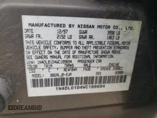 1998 Nissan Altima XE with VIN 1N4DL01D4WC189694, listed as a Copart auction lot 78506824 with 216,098 mi miles and Non Repairable. Bid and sale history available at carsss.com. Image 13.