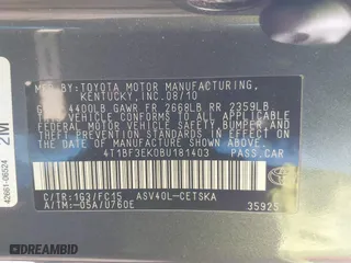 2011 Toyota Camry LE with VIN 4T1BF3EK0BU181403, listed as a IAAI auction lot 41772284 with 148,105 mi miles. Bid and sale history available at carsss.com. Image 9.