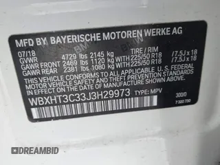 2018 BMW X1 xDrive28i with VIN WBXHT3C33J3H29973, listed as a IAAI auction lot 41547866 with 1 mi miles. Bid and sale history available at carsss.com. Image 9.