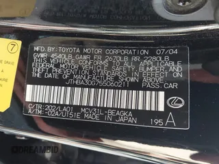 2005 Lexus ES 330 with VIN JTHBA30G755060211, listed as a IAAI auction lot 41819590 with 140,679 mi miles. Bid and sale history available at carsss.com. Image 9.