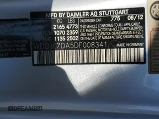 2013 Mercedes-Benz SL-Class SL 550 with VIN WDDJK7DA5DF008341, listed as a Copart auction lot 74107524 with 91,503 mi miles and Salvage Title. Bid and sale history available at carsss.com. Image 12.