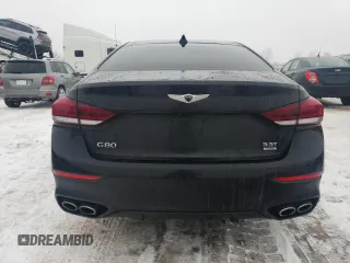 2019 Genesis G80 3.3T Sport with VIN KMHGN4JB0KU285684, listed as a Copart auction lot 42705015 with 104,352 mi miles and Salvage Title. Bid and sale history available at carsss.com. Image 6.