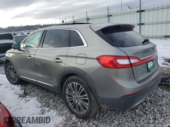 2016 Lincoln MKX Reserve with VIN 2LMTJ6LP2GBL33489, listed as a Copart auction lot 87296904 with Not Provided miles and Salvage Title. Bid and sale history available at carsss.com. Image 2.