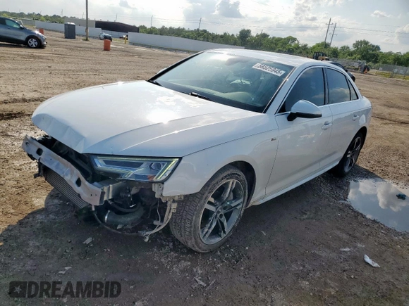 2018 Audi A4 Premium Plus with VIN WAUENAF40JA139187, listed as a Copart auction lot 58525945 with 67,889 mi miles and Salvage title. Bid and sale history available at DreamBid. Image 1.