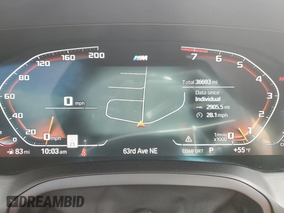 2022 BMW 2 Series M240i xDrive with VIN 3MW53CM09N8C33507, listed as a Copart auction lot 52458485 with 36,693 mi miles and Salvage title. Bid and sale history available at DreamBid. Image 9.