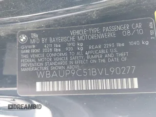 2011 BMW 1 Series 128i with VIN WBAUP9C51BVL90277, listed as a IAAI auction lot 42572690 with 153,427 mi miles and . Bid and sale history available at DreamBid. Image 9.