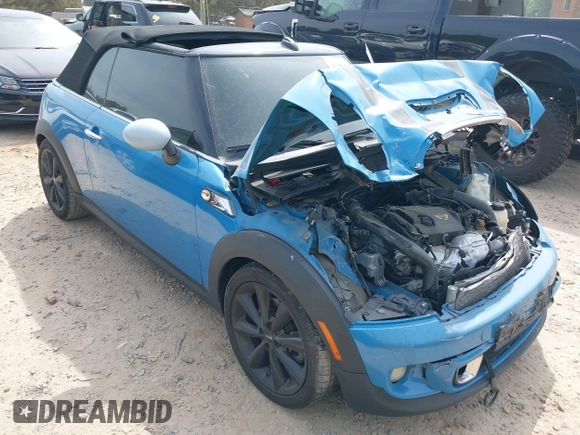 2013 MINI Convertible S with VIN WMWZP3C53DT705016, listed as a IAAI auction lot 42155802 with Not provided miles and . Bid and sale history available at DreamBid. Image 1.