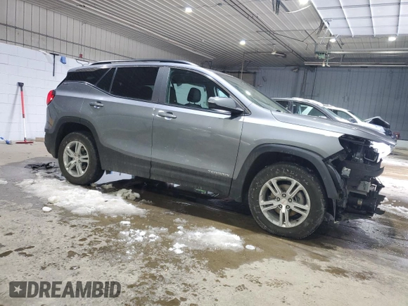 2021 GMC Terrain SLE with VIN 3GKALTEV4ML375503, listed as a Copart auction lot 43544345 with 53,887 mi miles and Salvage Title. Bid and sale history available at carsss.com. Image 4.