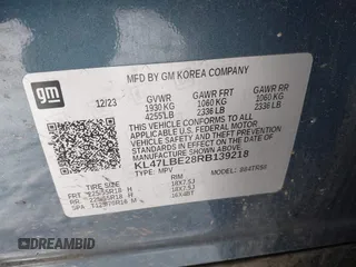 2024 Buick Envista Sport Touring with VIN KL47LBE28RB139218, listed as a IAAI auction lot 41308822 with 22,231 mi miles and . Bid and sale history available at DreamBid. Image 9.