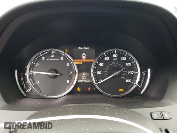 2016 Acura MDX w/Advance with VIN 5FRYD4H97GB041267, listed as a Copart auction lot 48499345 with 74,992 mi miles and Salvage Title. Bid and sale history available at carsss.com. Image 9.