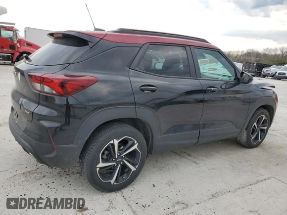 2021 Chevrolet TrailBlazer RS with VIN KL79MTSL1MB076337, listed as a Copart auction lot 47872824 with 70,239 mi miles and . Bid and sale history available at DreamBid. Image 3.