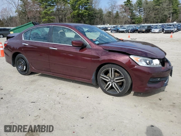 2017 Honda Accord Sedan Sport with VIN 1HGCR2F58HA000045, listed as a Copart auction lot 53127455 with 109,976 mi miles and Salvage Title. Bid and sale history available at carsss.com. Image 4.