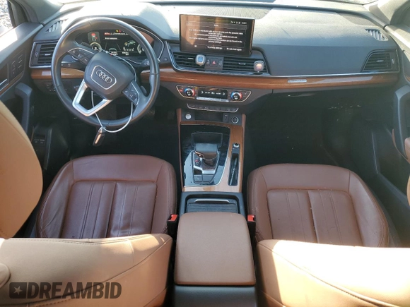 2021 Audi Q5 Premium Plus with VIN WA1E2AFYXM2040934, listed as a Copart auction lot 48679085 with 54,132 mi miles and Salvage Title. Bid and sale history available at carsss.com. Image 8.