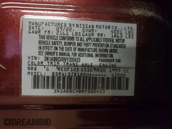 2022 Nissan Sentra SV with VIN 3N1AB8CV8NY300423, listed as a Copart auction lot 82578813 with 13,527 mi miles and Salvage Title. Bid and sale history available at carsss.com. Image 12.