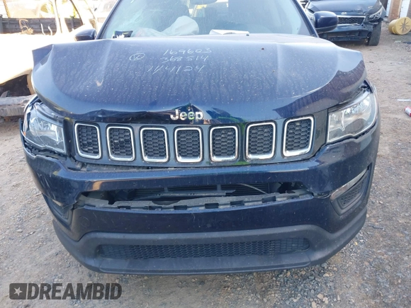 2020 Jeep Compass Sport z VIN 3C4NJCAB1LT169603, wystawiony jako IAAI lot #40993649 z przebiegiem 99 196 mil mil oraz . Historia ofert i sprzedaży dostępna na DreamBid. Obrazek 12.