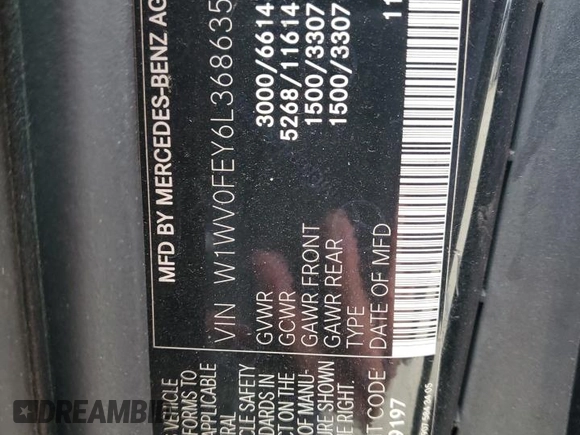 2020 Mercedes-Benz Metris with VIN W1WV0FEY6L3686351, listed as a Copart auction lot 82871044 with 96,538 mi miles and Clean Title. Bid and sale history available at DreamBid. Image 13.