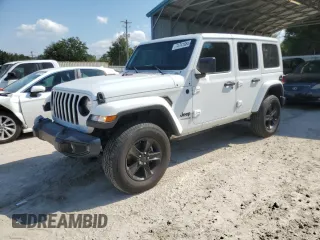 2020 Jeep Wrangler Unlimited Sahara with VIN 1C4HJXEM0LW319209, listed as a Copart auction lot 74741884 with 91,225 mi miles and Non Repairable. Bid and sale history available at carsss.com. Image 1.