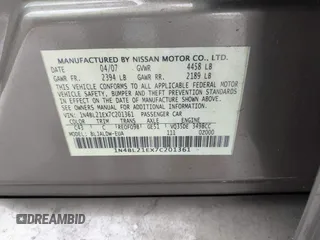 2007 Nissan Altima SL z VIN 1N4BL21EX7C201361, wystawiony jako IAAI lot #42329145 z przebiegiem 62 244 mil mil oraz . Historia ofert i sprzedaży dostępna na DreamBid. Obrazek 9.