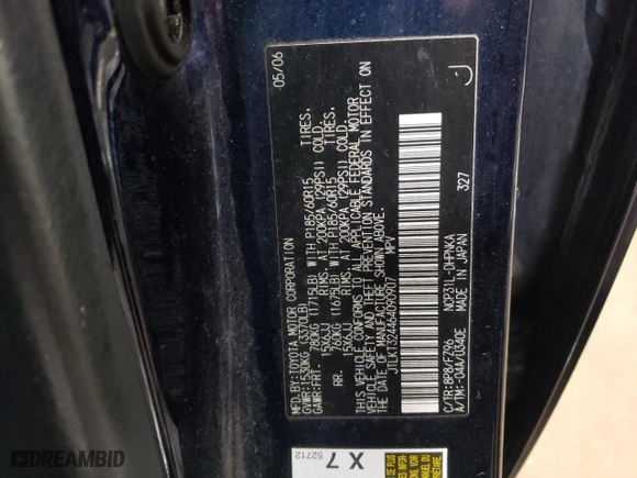 2006 Scion xB with VIN JTLKT324464090907, listed as a Copart auction lot 43837995 with 169,981 mi miles and Salvage Title. Bid and sale history available at carsss.com. Image 12.