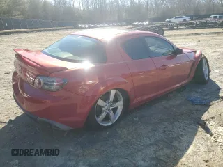2004 Mazda RX-8 with VIN JM1FE173640127536, listed as a Copart auction lot 45384075 with 107,394 mi miles and Salvage Title. Bid and sale history available at carsss.com. Image 3.