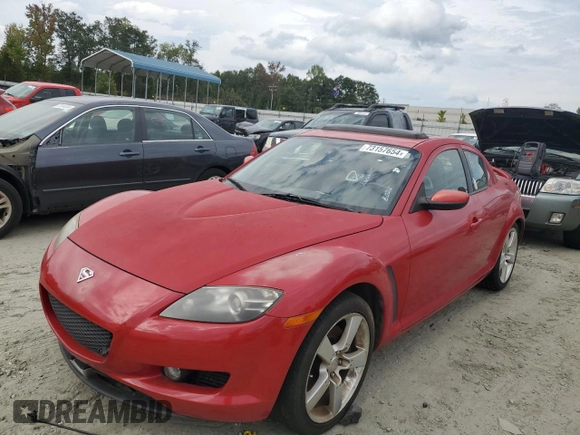 2004 Mazda RX-8 z VIN JM1FE17NX40123930, wystawiony jako Copart lot #73157654 z przebiegiem Nie podano mil oraz Czysty tytuł • Clean title. Historia ofert i sprzedaży dostępna na DreamBid. Obrazek 1.