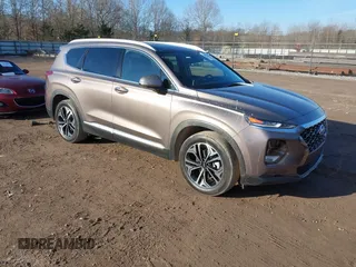 2019 Hyundai Santa Fe Ultimate with VIN 5NMS53AA3KH026730, listed as a IAAI auction lot 41432797 with 23,573 mi miles. Bid and sale history available at carsss.com. Image 1.