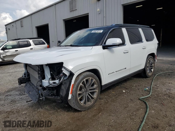 2022 Jeep Grand Wagoneer Series III с VIN 1C4SJVGJ3NS104673, выставлен на аукционе Copart как лот 56624915 с пробегом 34 649 миль миль и На запчасти • Non repairable. История ставок и продаж доступна на DreamBid. Изображение 1.