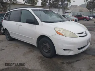 2006 Toyota Sienna CE with VIN 5TDZA23C56S451307, listed as a IAAI auction lot 42158464 with 275,876 mi miles and . Bid and sale history available at DreamBid. Image 1.