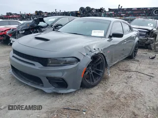 2023 Dodge Charger Scat Pack Widebody with VIN 2C3CDXGJ6PH646050, listed as a IAAI auction lot 41175513 with 7,684 mi miles and . Bid and sale history available at DreamBid. Image 19.