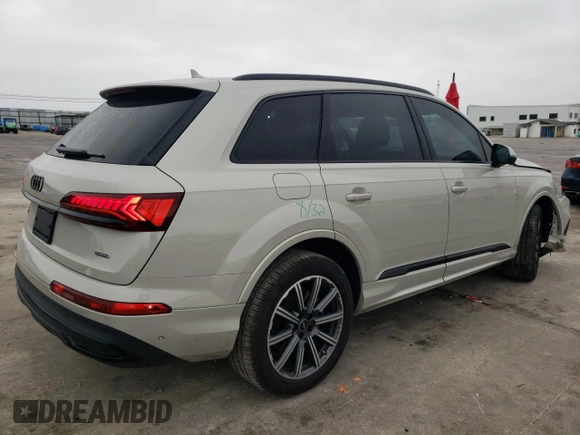 2024 Audi Q7 Premium Plus with VIN WA1LCBF79RD009185, listed as a Copart auction lot 85094024 with 4,448 mi miles and Salvage Title. Bid and sale history available at carsss.com. Image 3.