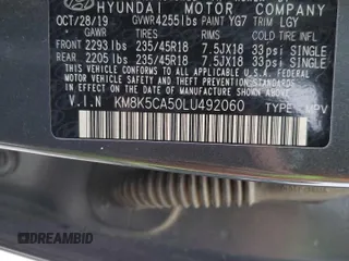 2020 Hyundai Kona Ultimate with VIN KM8K5CA50LU492060, listed as a Copart auction lot 71581672 with 25,568 mi miles. Bid and sale history available at carsss.com. Image 12.