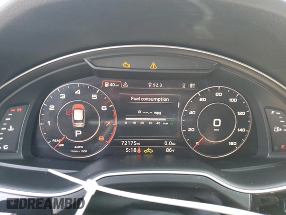 2017 Audi Q7 Prestige with VIN WA1VAAF72HD032525, listed as a Copart auction lot 59913455 with 72,175 mi miles and Clean title. Bid and sale history available at DreamBid. Image 9.