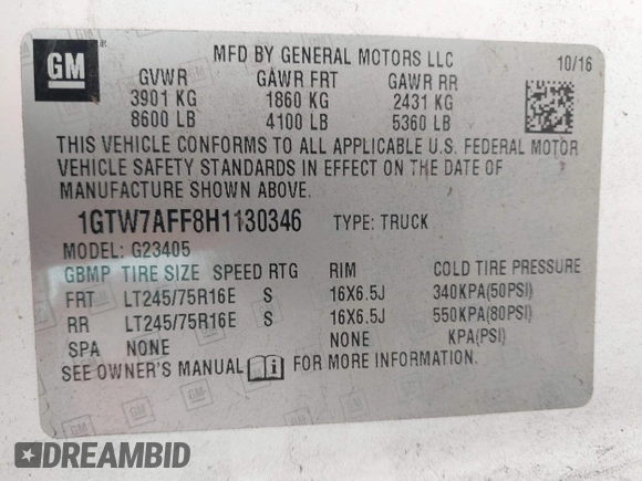 2017 GMC Savana Cargo z VIN 1GTW7AFF8H1130346, wystawiony jako IAAI lot #40884442 z przebiegiem 146 914 mil mil oraz . Historia ofert i sprzedaży dostępna na DreamBid. Obrazek 9.