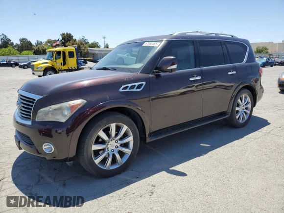 2012 Infiniti QX56 8-passenger z VIN JN8AZ2NC0C9316897, wystawiony jako Copart lot #57865465 z przebiegiem 96 031 mil mil oraz Czysty tytuł • Clean title. Historia ofert i sprzedaży dostępna na DreamBid. Obrazek 1.
