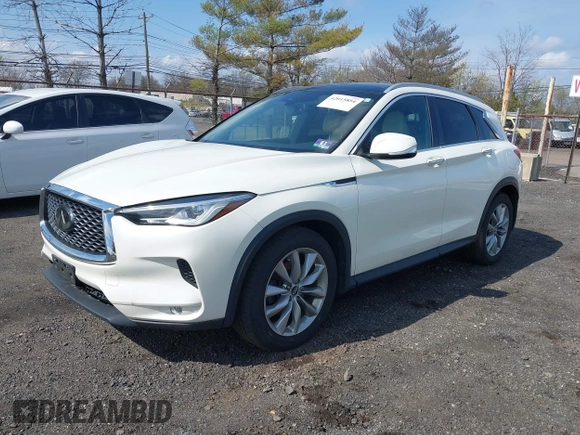 2019 Infiniti QX50 Luxe with VIN 3PCAJ5M37KF145057, listed as a IAAI auction lot 42015854 with 118,624 mi miles and . Bid and sale history available at DreamBid. Image 2.