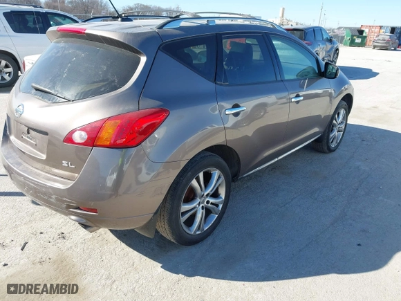 2009 Nissan Murano SL with VIN JN8AZ18W39W115554, listed as a IAAI auction lot 41699486 with 1 mi miles. Bid and sale history available at carsss.com. Image 4.
