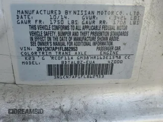 2015 Nissan Versa SV z VIN 3N1CN7AP1FL862953, wystawiony jako Copart lot #54019205 z przebiegiem 87 284 mil mil oraz Szkoda całkowita • Salvage title. Historia ofert i sprzedaży dostępna na DreamBid. Obrazek 12.