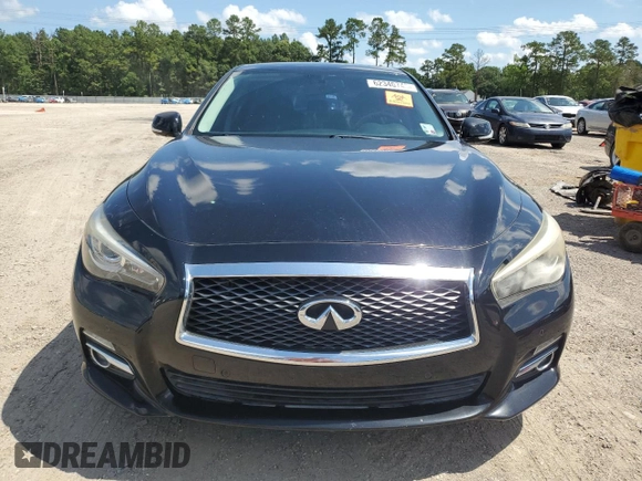 2014 Infiniti Q50 Premium with VIN JN1BV7APXEM670219, listed as a Copart auction lot 62340745 with 155,131 mi miles and Salvage title. Bid and sale history available at DreamBid. Image 5.