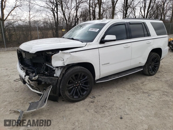 2017 GMC Yukon SLT with VIN 1GKS2BKC7HR176576, listed as a Copart auction lot 49887095 with 121,246 mi miles and Salvage Title. Bid and sale history available at carsss.com. Image 1.