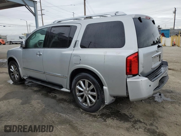 2008 Infiniti QX56 with VIN 5N3AA08D78N908987, listed as a Copart auction lot 53823375 with 124,422 mi miles and Clean Title. Bid and sale history available at carsss.com. Image 2.