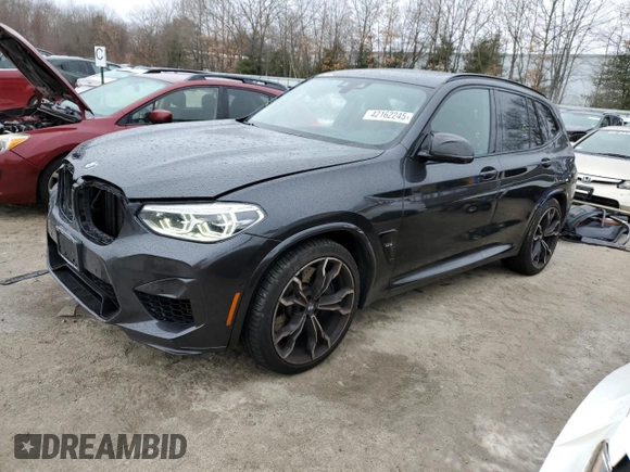 2021 BMW X3 M with VIN 5YMTS0C03M9F04458, listed as a Copart auction lot 42162245 with 52,156 mi miles and Salvage title. Bid and sale history available at DreamBid. Image 1.
