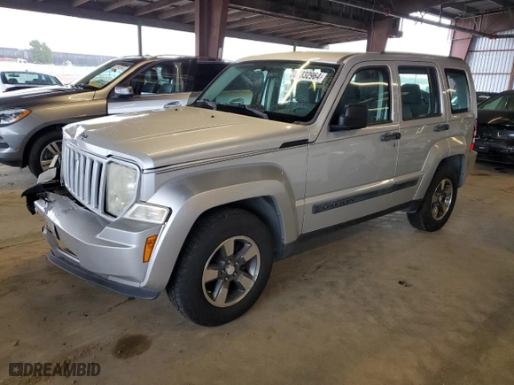 2008 Jeep Liberty Sport with VIN 1J8GP28K88W266959, listed as a Copart auction lot 81332964 with 143,387 mi miles and Salvage Title. Bid and sale history available at carsss.com. Image 1.
