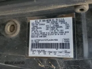 1996 Ford F-150 с VIN 1FTEF14Y1TLA34736, выставлен на аукционе Copart как лот 65546935 с пробегом Не указан миль и Чистый • Clean title. История ставок и продаж доступна на DreamBid. Изображение 12.