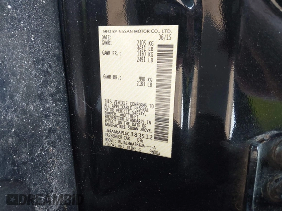 2016 Nissan Maxima SL z VIN 1N4AA6AP1GC383512, wystawiony jako IAAI lot #41490666 z przebiegiem 110 235 mil mil oraz . Historia ofert i sprzedaży dostępna na DreamBid. Obrazek 9.