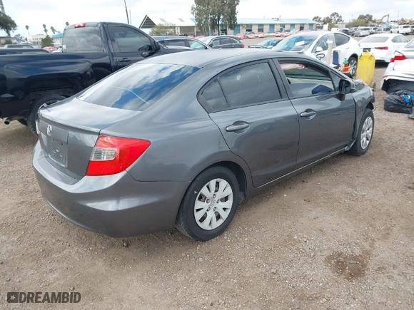 2012 Honda Civic Sdn LX with VIN 19XFB2F56CE376359, listed as a IAAI auction lot 41549725 with 1 mi miles. Bid and sale history available at carsss.com. Image 4.